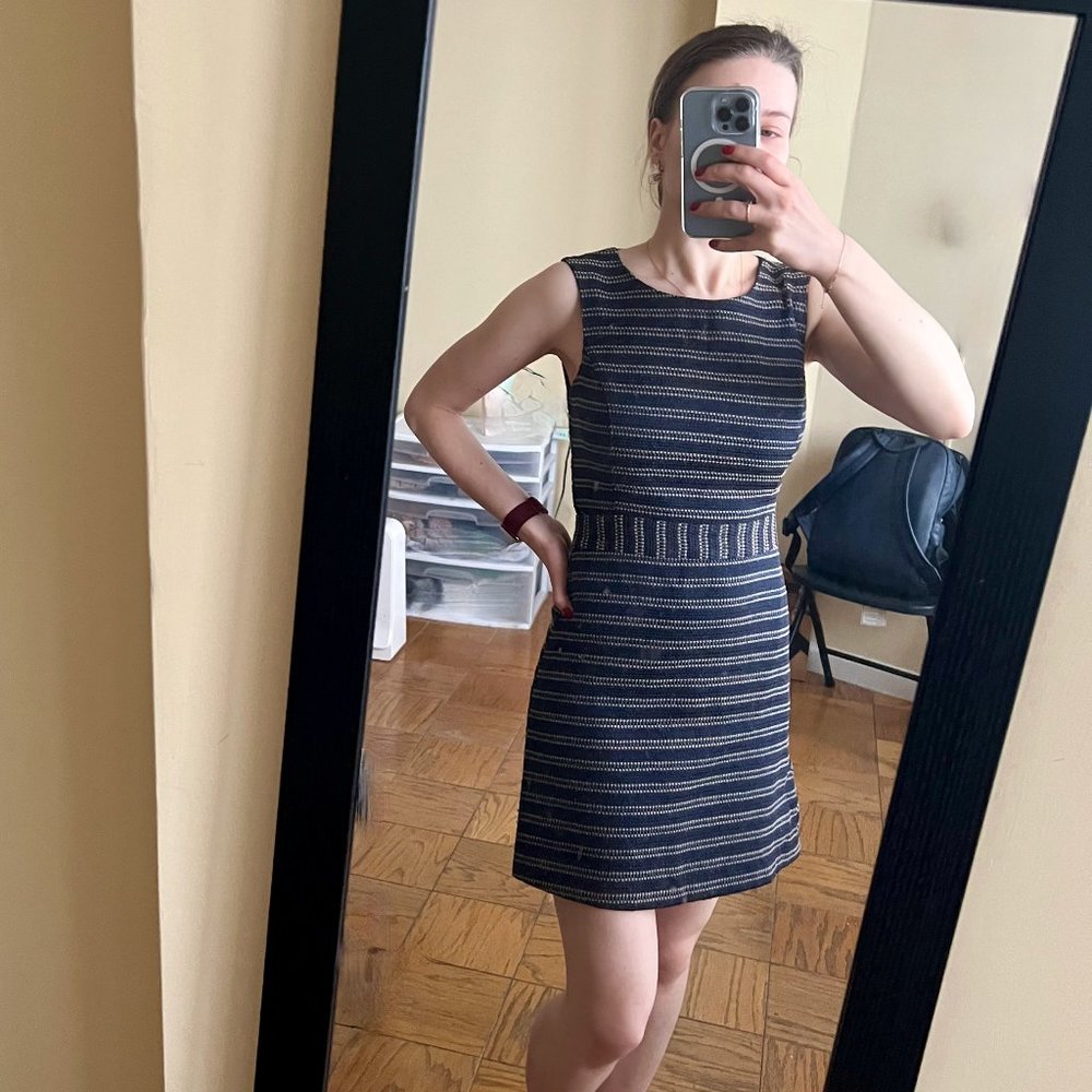 Mini blue and black dress for fall